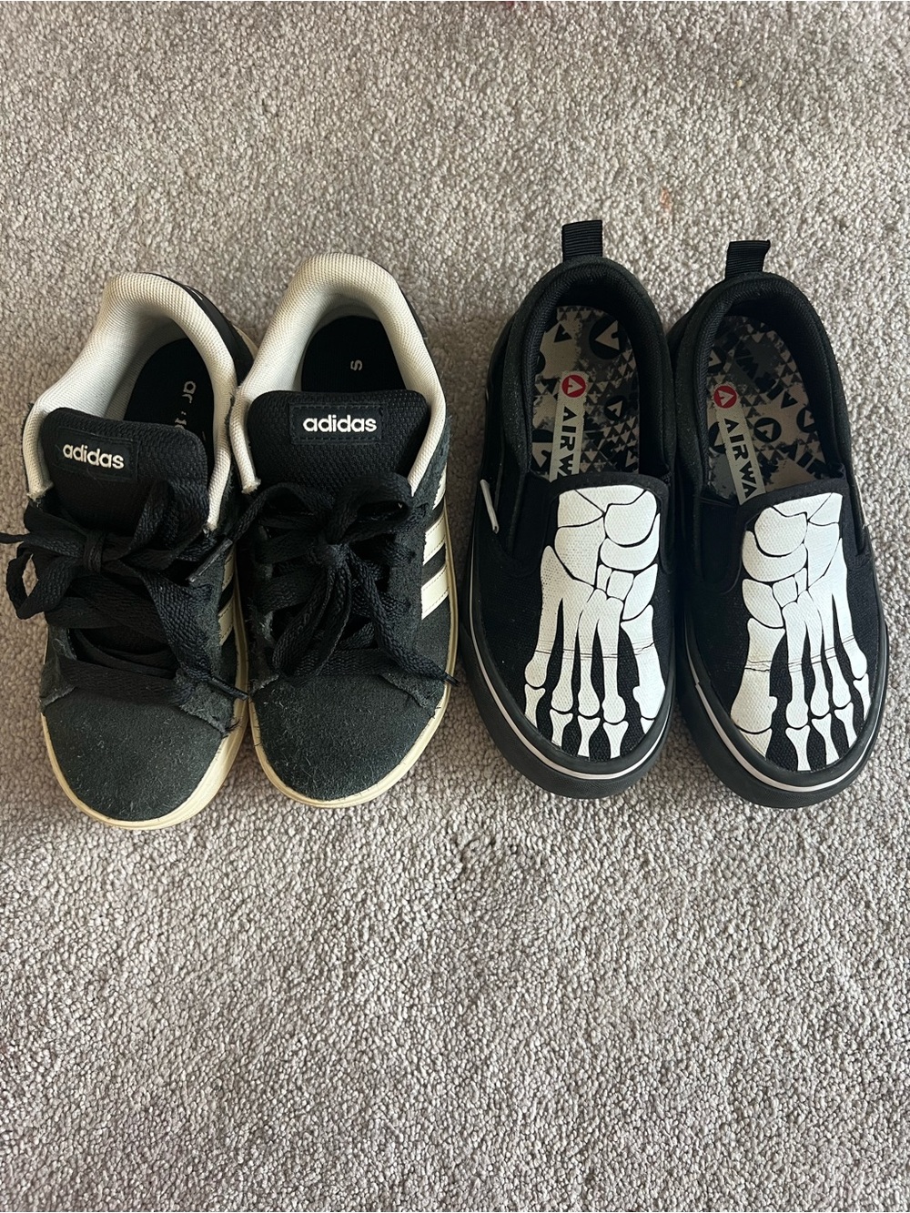 adidas Kids Black and White Low-Top Sneakers